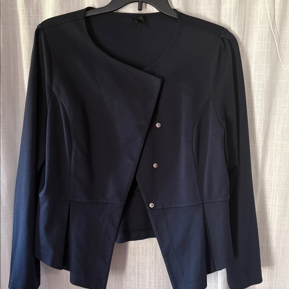 Classic Navy Peplum Women's Blazer - Picture 5 of 7